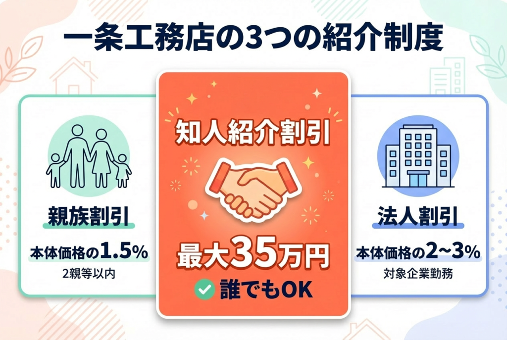 一条工務店の3つの紹介制度