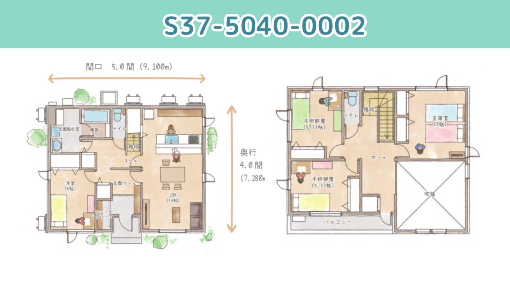 ハグミーファム間取りプラン:S37-5040-0002鳥瞰図