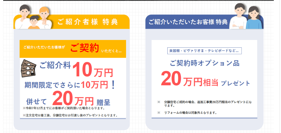 桧屋住宅紹介特典