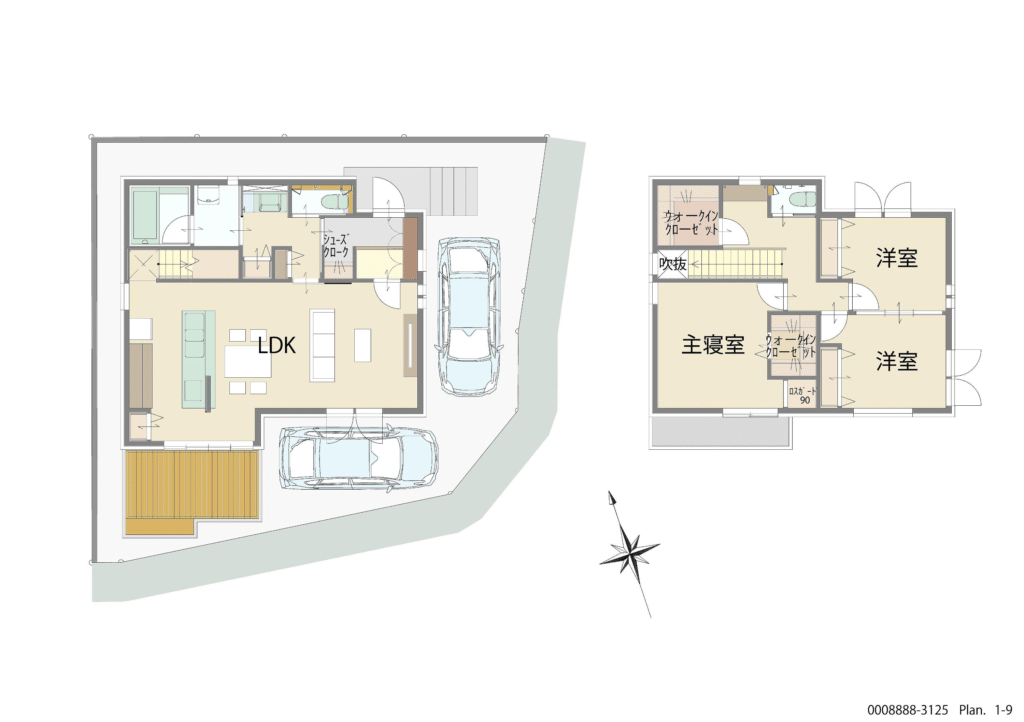 一条工務店八王子丹木町分譲住宅の間取り図
