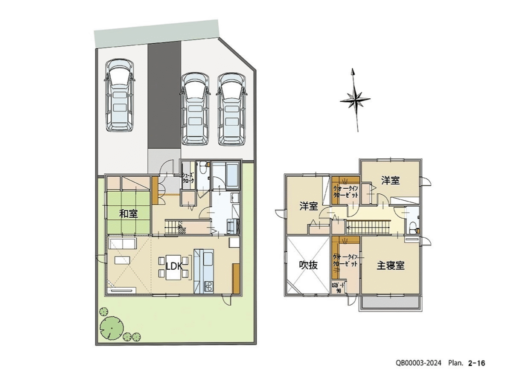 一条工務店イイコトテラス筑前深江分譲住宅の間取り図