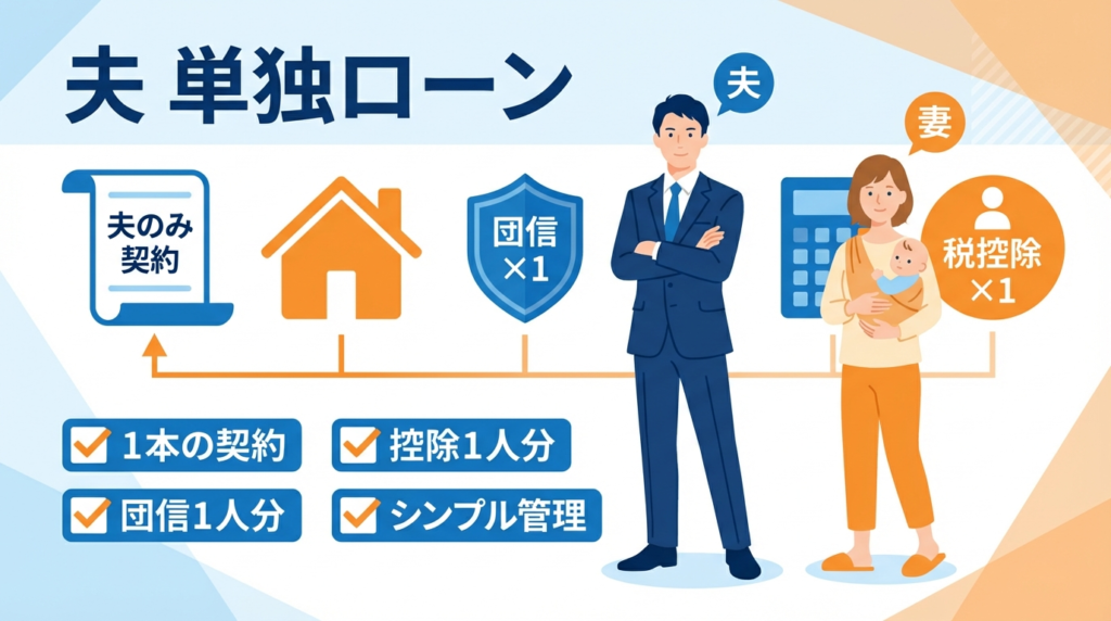 【パターン②】夫の単独ローン(夫正社員・妻専業主婦)