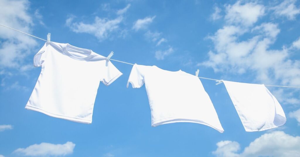 外干しした洗濯物