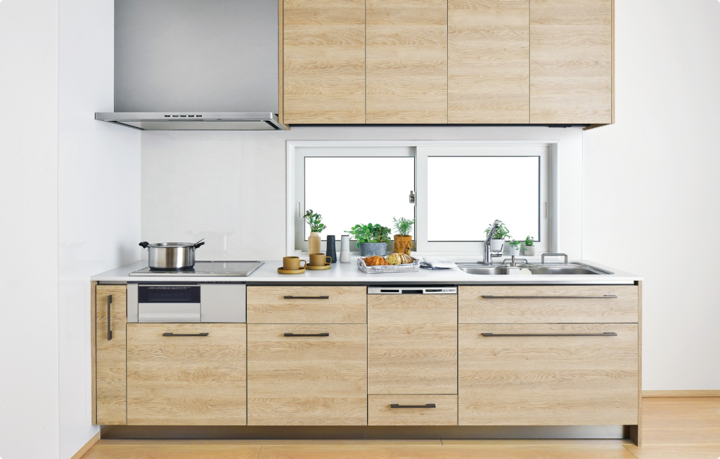 グレイスキッチンの壁付けタイプ