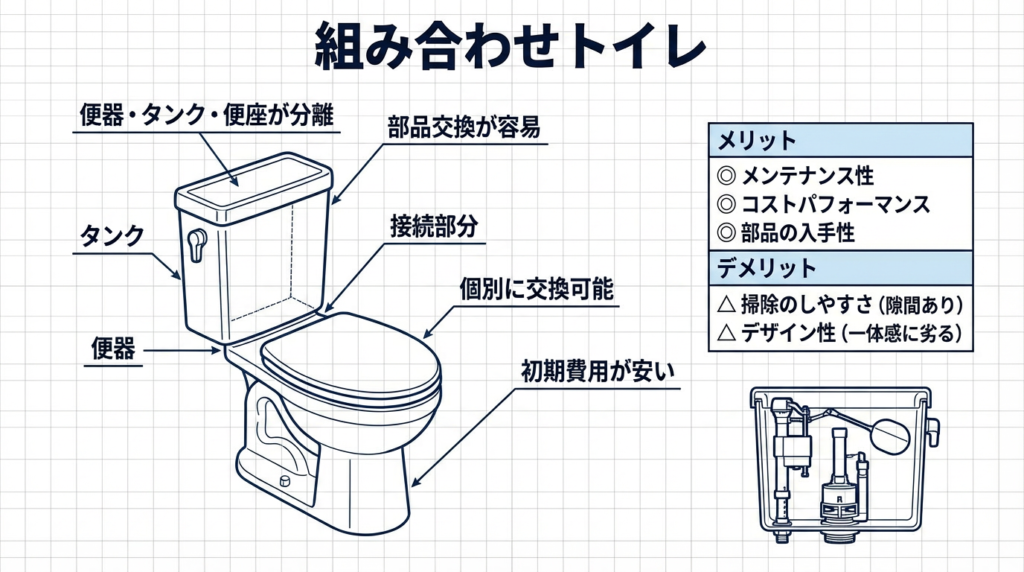 組み合わせトイレ2機種の比較