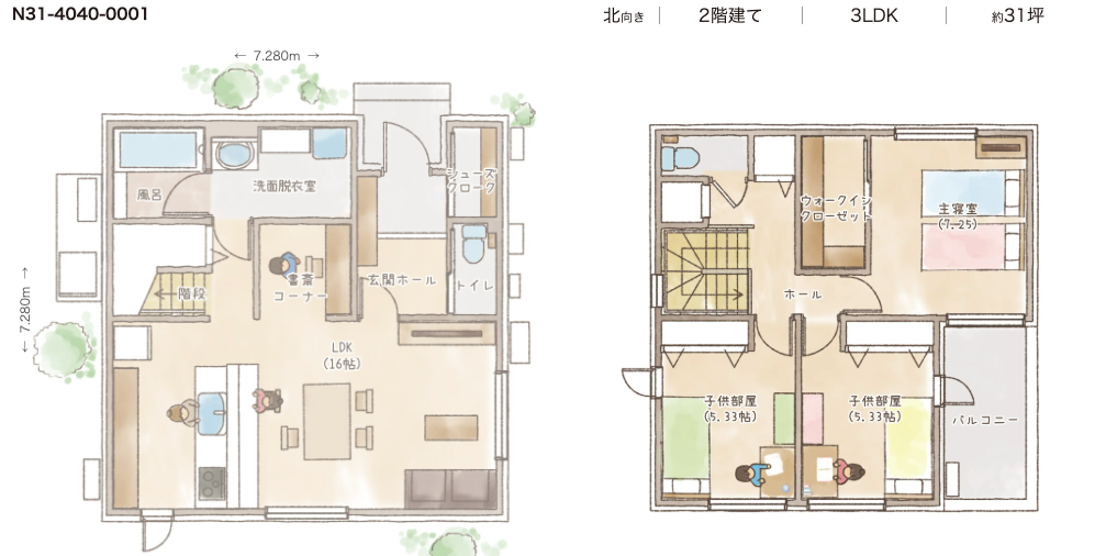 一条工務店ハグミーの間取り図N31-4040-0001