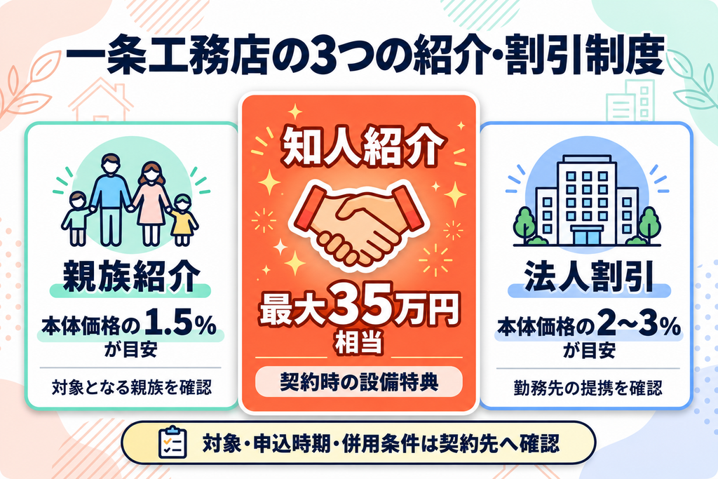 一条工務店3種類の紹介制度