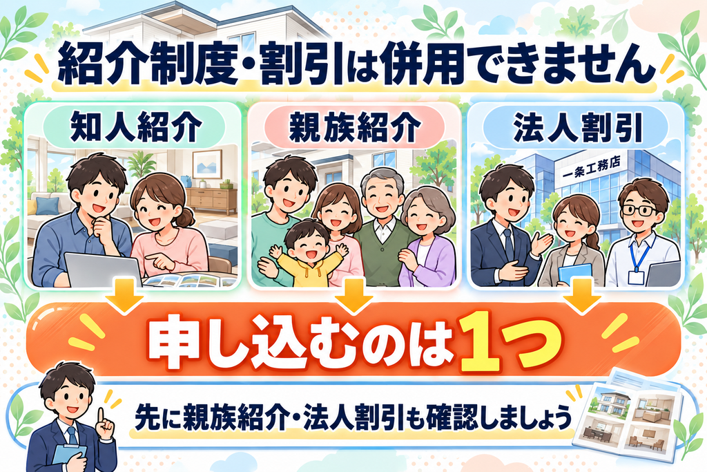 紹介制度・割引は併用できません