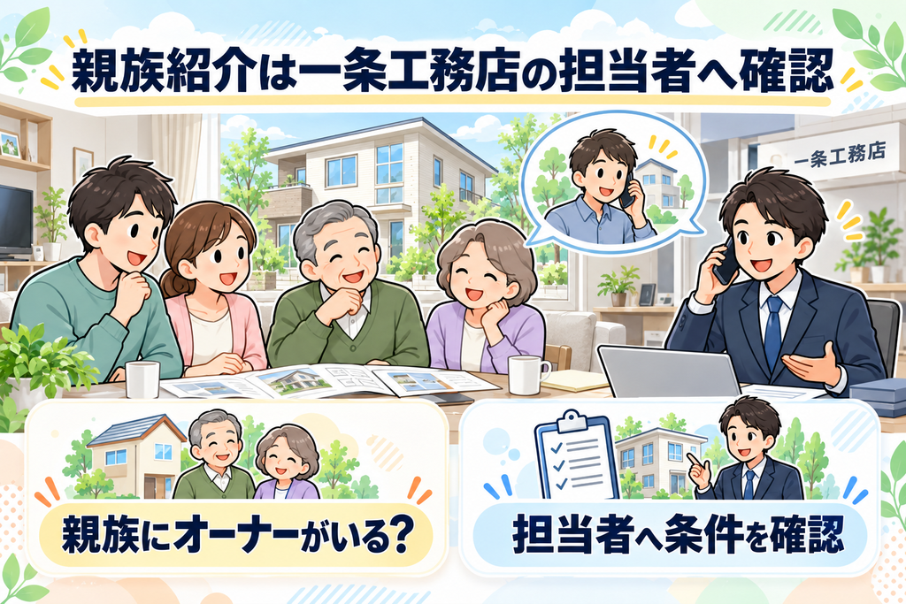 親族紹介は一条工務店の担当者へ確認